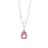 Facet Color Solitär Halskette mit Saphir in 18 Karat Weissgold